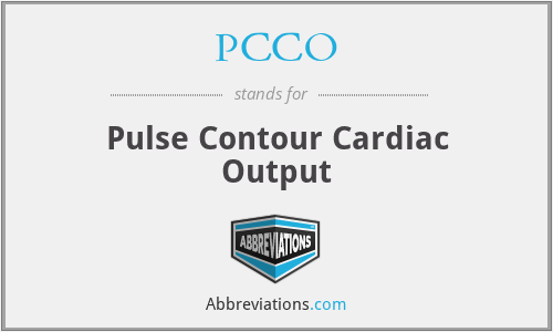 PCCO - Pulse Contour Cardiac Output