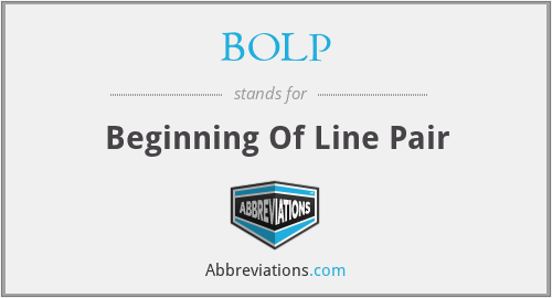 BOLP - Beginning Of Line Pair