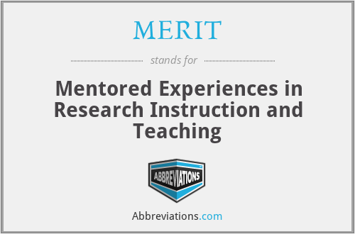 MERIT - Mentored Experiences in Research Instruction and Teaching