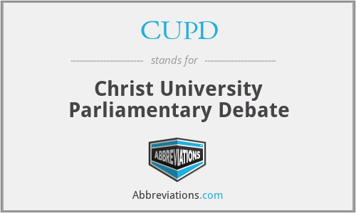 CUPD - Christ University Parliamentary Debate