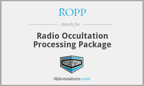ROPP - Radio Occultation Processing Package