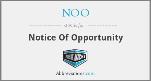 NOO - Notice Of Opportunity