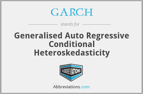 GARCH - Generalised Auto Regressive Conditional Heteroskedasticity