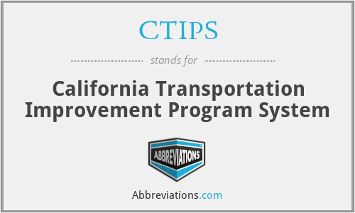 CTIPS - California Transportation Improvement Program System