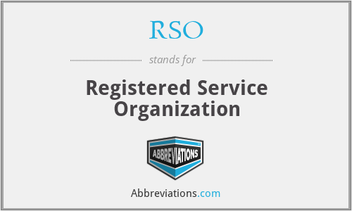 RSO - Registered Service Organization