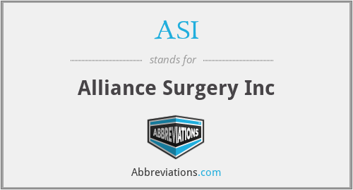 ASI - Alliance Surgery Inc