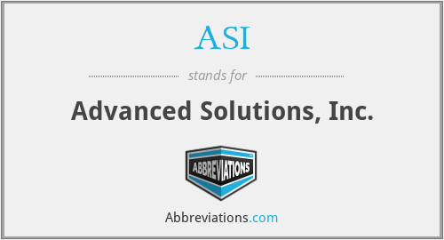 ASI - Advanced Solutions, Inc.