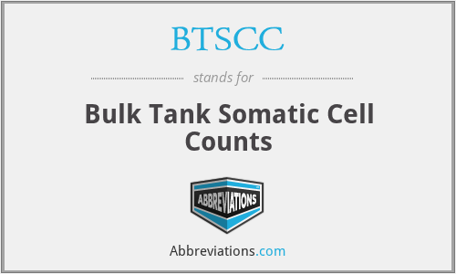 BTSCC - Bulk Tank Somatic Cell Counts