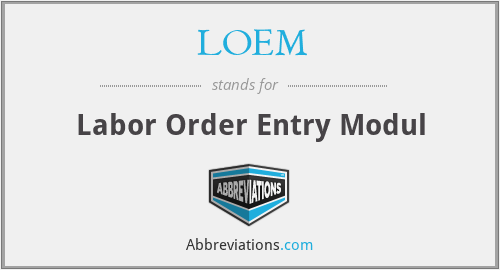 LOEM - Labor Order Entry Modul