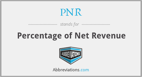 PNR - Percentage of Net Revenue