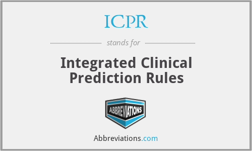 ICPR - Integrated Clinical Prediction Rules