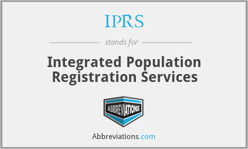 IPRS - Integrated Population Registration Services