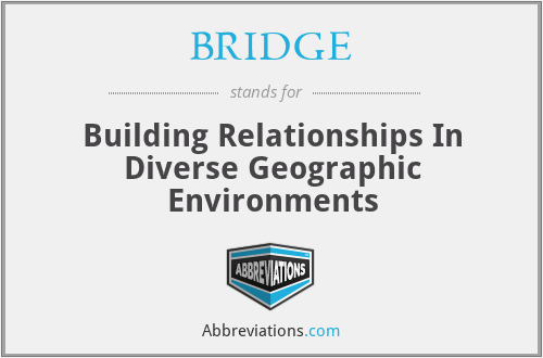 BRIDGE - Building Relationships In Diverse Geographic Environments