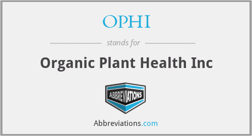 OPHI - Organic Plant Health Inc