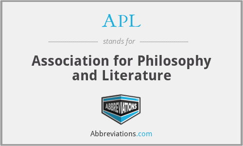 APL - Association for Philosophy and Literature