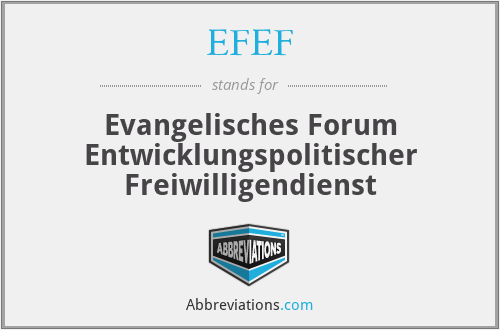 EFEF - Evangelisches Forum Entwicklungspolitischer Freiwilligendienst