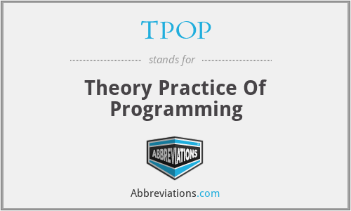 TPOP - Theory Practice Of Programming
