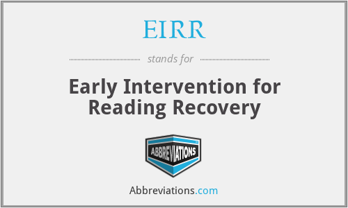 EIRR - Early Intervention for Reading Recovery