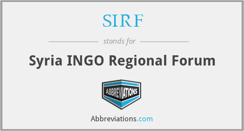 SIRF - Syria INGO Regional Forum