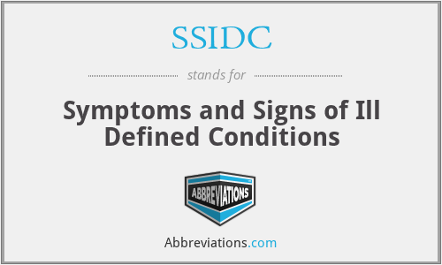 SSIDC - Symptoms and Signs of Ill Defined Conditions