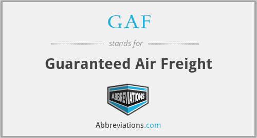 GAF - Guaranteed Air Freight