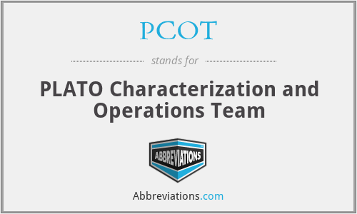 PCOT - PLATO Characterization and Operations Team