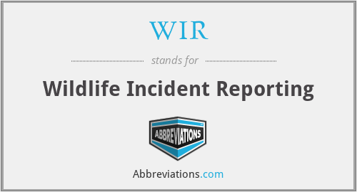 WIR - Wildlife Incident Reporting