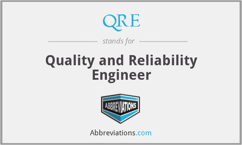 QRE - Quality and Reliability Engineer