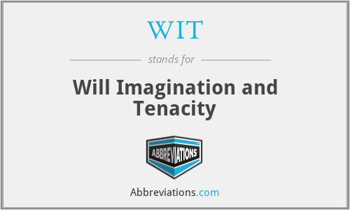 WIT - Will Imagination and Tenacity