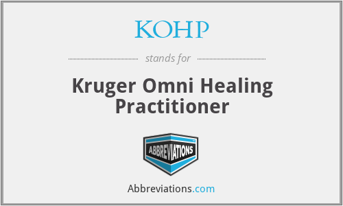 KOHP - Kruger Omni Healing Practitioner
