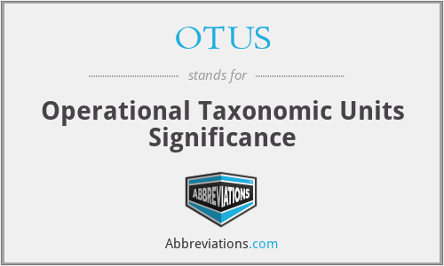 OTUS - Operational Taxonomic Units Significance