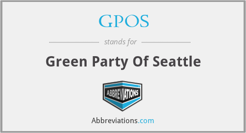 GPOS - Green Party Of Seattle