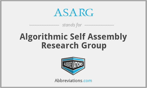 ASARG - Algorithmic Self Assembly Research Group