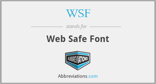 WSF - Web Safe Font