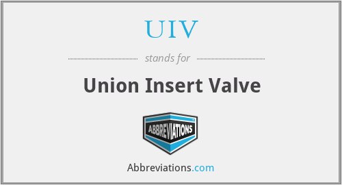 UIV - Union Insert Valve