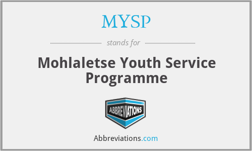 MYSP - Mohlaletse Youth Service Programme