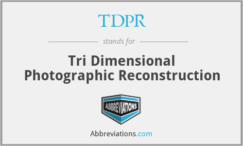 TDPR - Tri Dimensional Photographic Reconstruction
