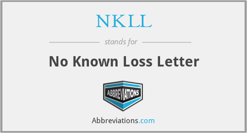 NKLL - No Known Loss Letter