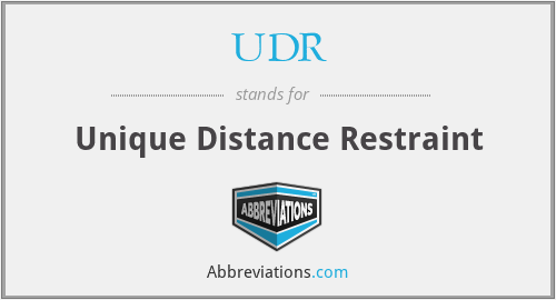 UDR - Unique Distance Restraint