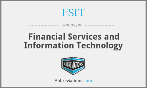 FSIT - Financial Services and Information Technology