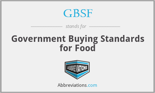 GBSF - Government Buying Standards for Food