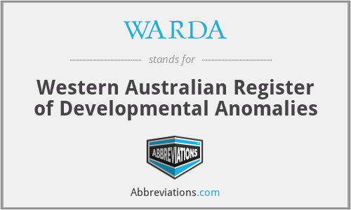 WARDA - Western Australian Register of Developmental Anomalies