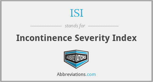 ISI - Incontinence Severity Index