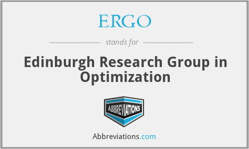 ERGO - Edinburgh Research Group in Optimization