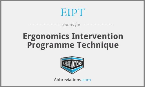 EIPT - Ergonomics Intervention Programme Technique