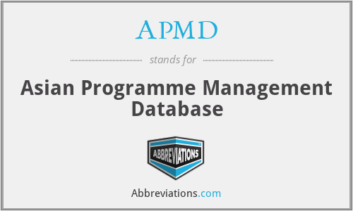 APMD - Asian Programme Management Database