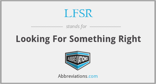 LFSR - Looking For Something Right
