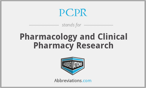 PCPR - Pharmacology and Clinical Pharmacy Research
