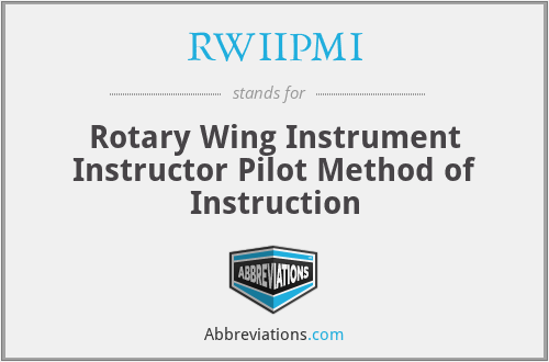 RWIIPMI - Rotary Wing Instrument Instructor Pilot Method of Instruction