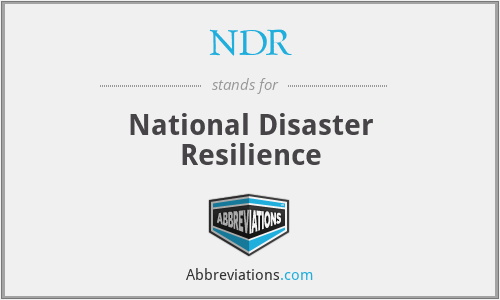 NDR - National Disaster Resilience